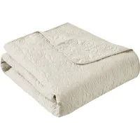 Olliix by Madison Park Quebec Ivory Oversized Quilted Throw