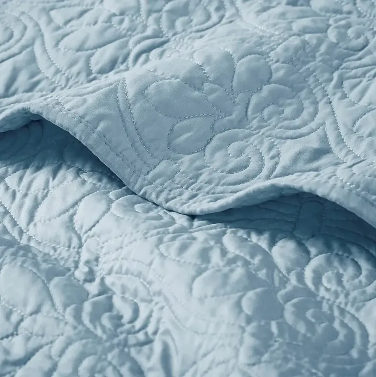 Olliix by Madison Park Quebec Blue Oversized Quilted Throw