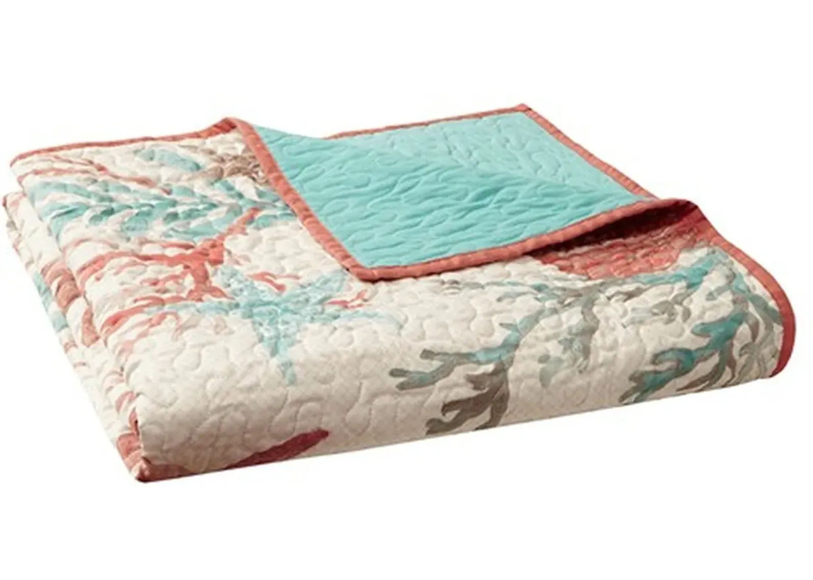 Olliix by Madison Park Coral Pebble Beach Oversized Cotton Quilted Throw