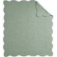 Olliix by Madison Park Tuscany Seafoam Oversized Quilted Throw with Scalloped Edges