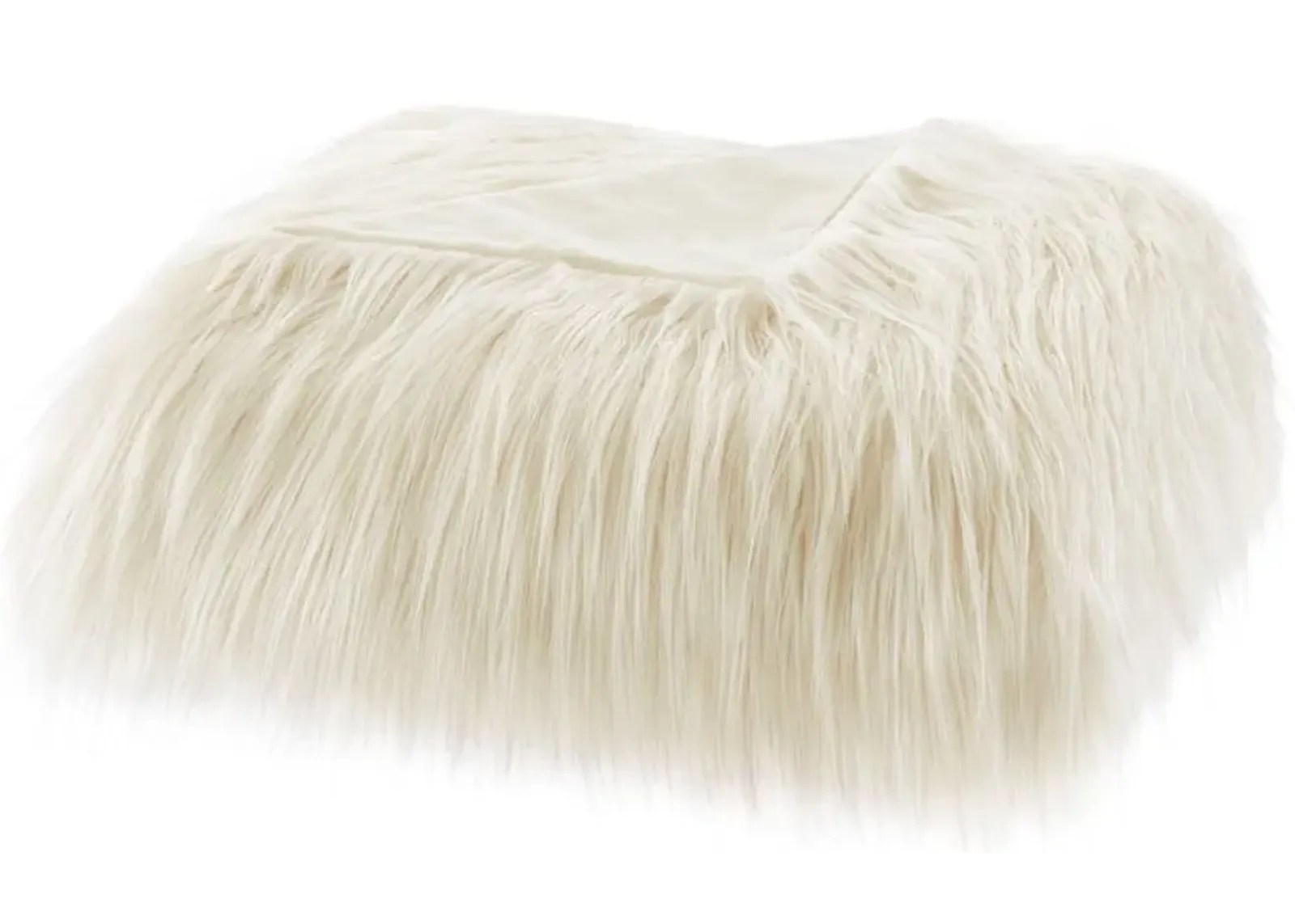 Olliix by Madison Park Edina 1 Ivory Faux Fur Throw