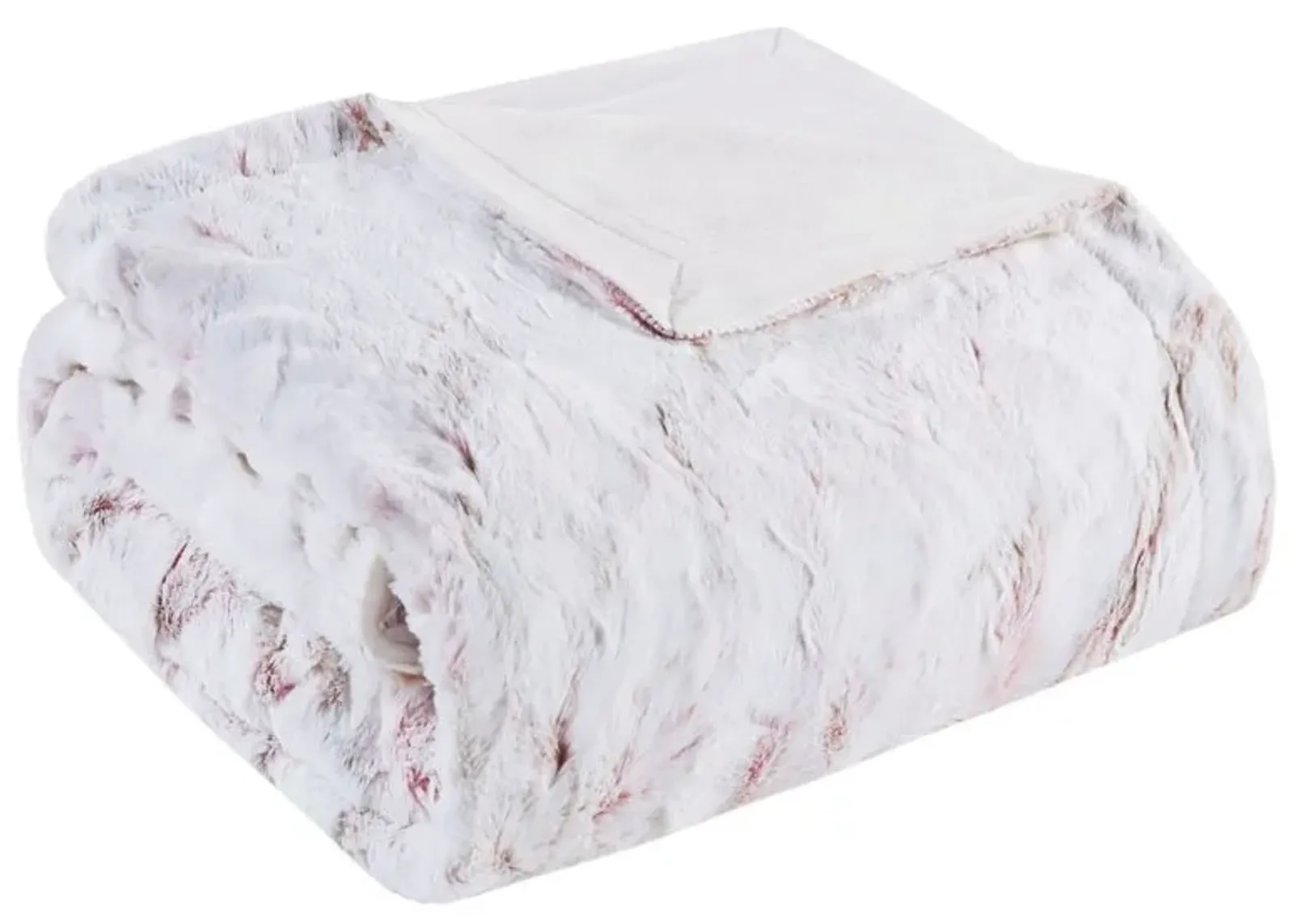 Olliix by Madison Park Sachi 1 Blush Oversized Faux Fur Throw