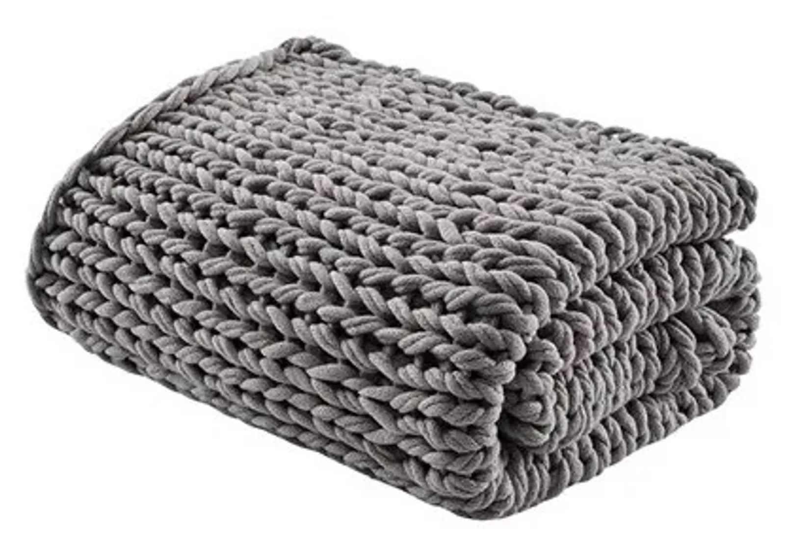 Olliix by Madison Park Chunky Double Knit 1 Dark Grey Handmade Chunky Double Knit Throw