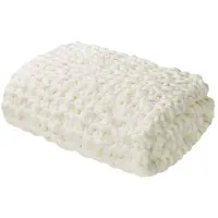 Olliix by Madison Park Chenille Chunky Knit Ivory Throw