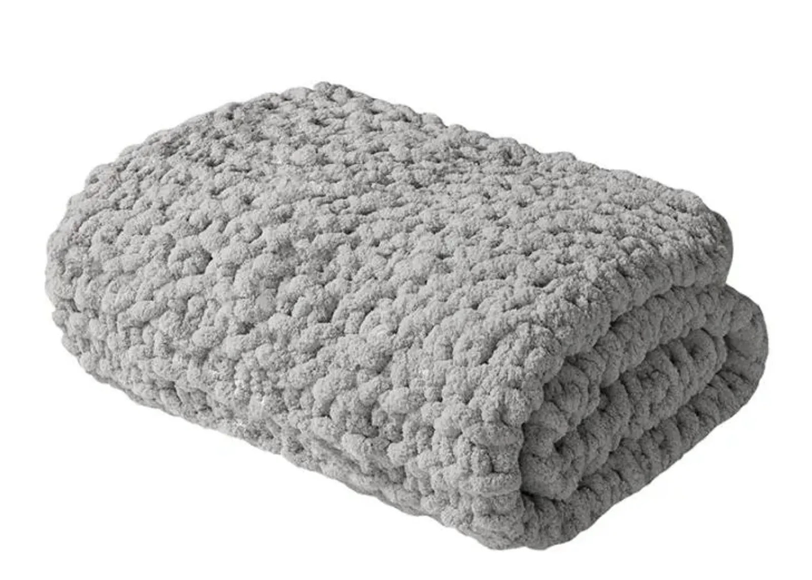 Olliix by Madison Park Chenille Chunky Knit Grey Throw