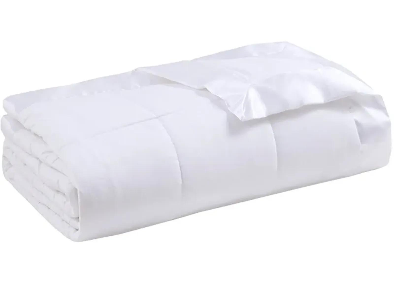 Olliix by Madison Park White All Season Hypoallergenic Microfiber Down Alternative Twin Windom Blanket