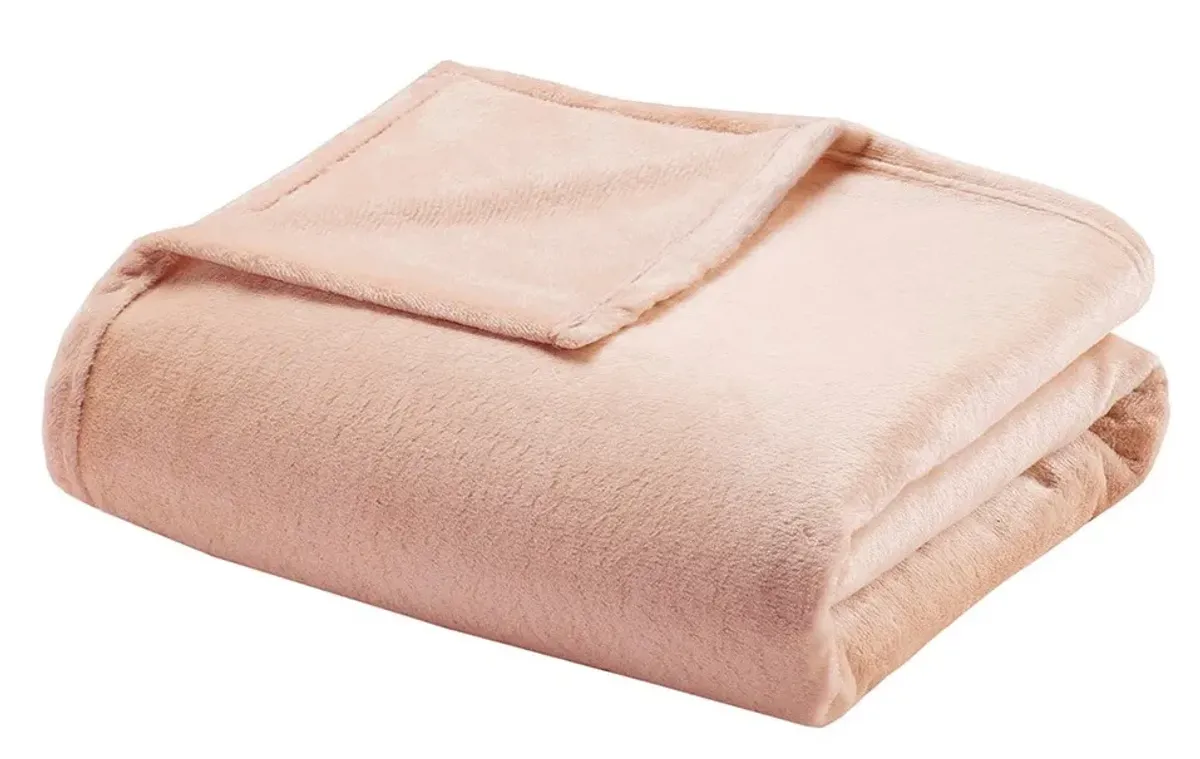 Olliix by Madison Park Microlight Blush Twin Blanket