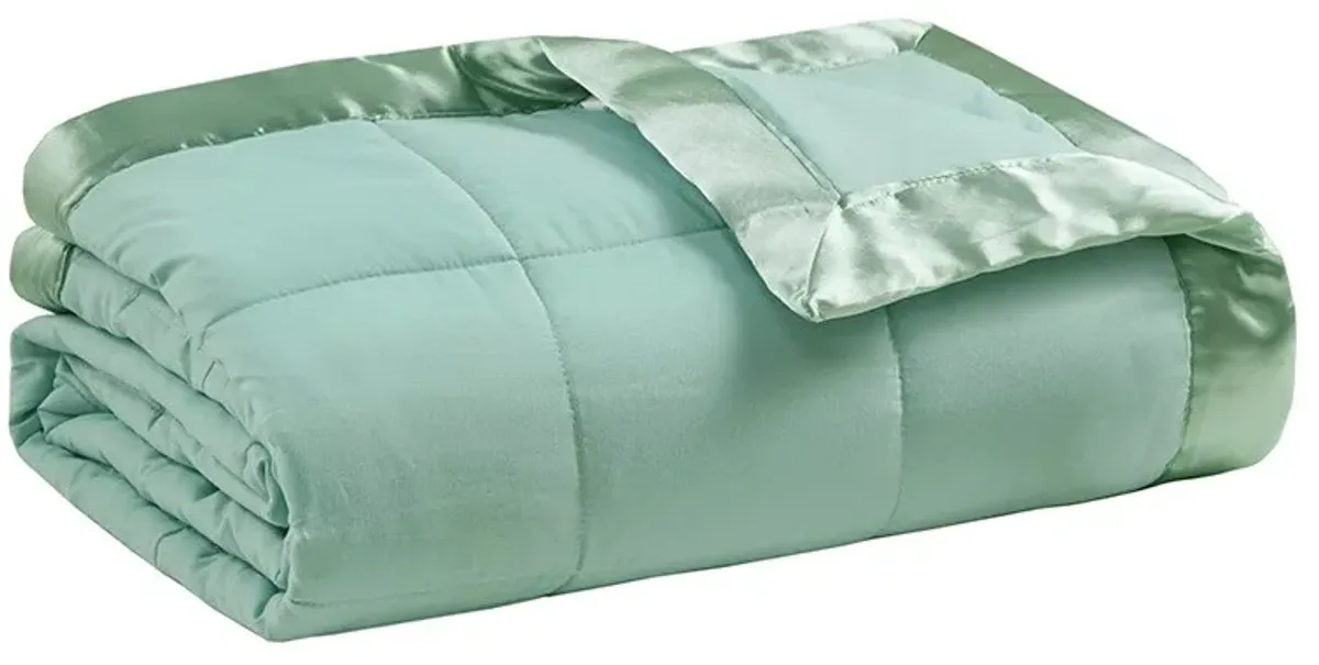 Olliix by Madison Park Seafoam All Season Hypoallergenic Microfiber Down Alternative Twin Windom Blanket