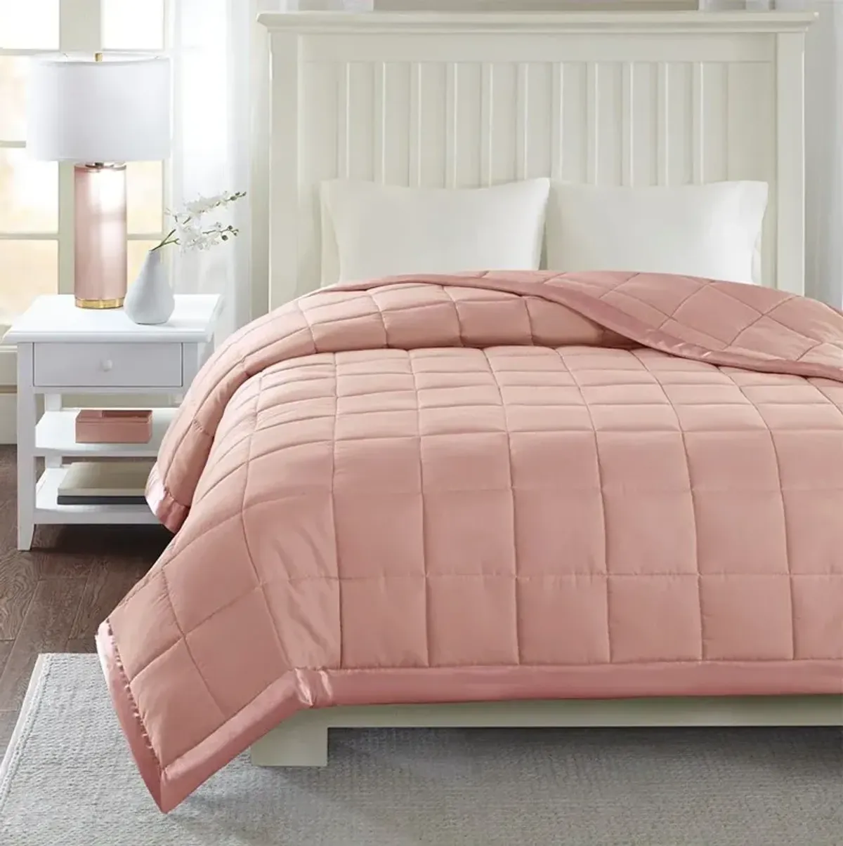 Olliix by Madison Park Blush All Season Hypoallergenic Microfiber Down Alternative Twin Windom Blanket