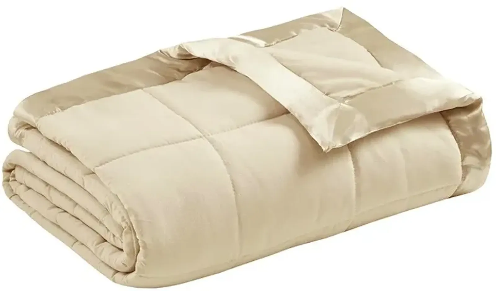 Olliix by Madison Park Ivory All Season Hypoallergenic Microfiber Down Alternative King Windom Blanket