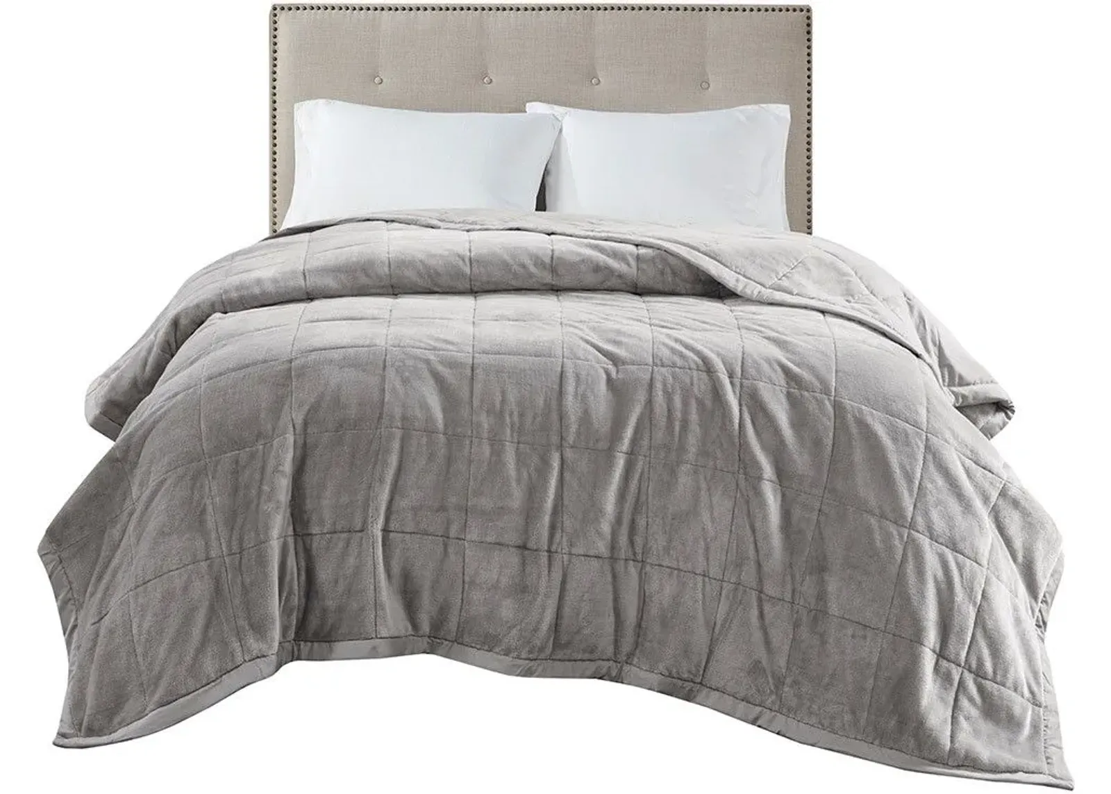 Olliix by Madison Park Coleman Grey Full/Queen Reversible Down Alternative Blanket