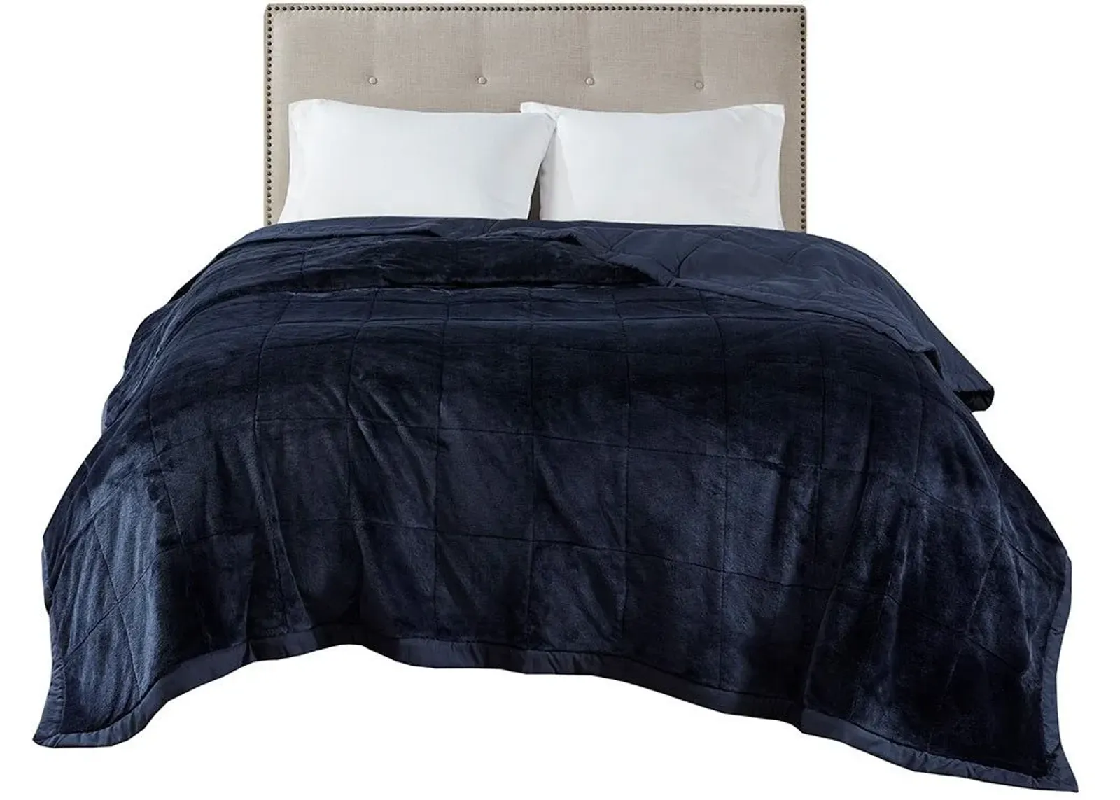 Olliix by Madison Park Navy Twin/Twin XL Coleman Reversible Down Alternative Blanket