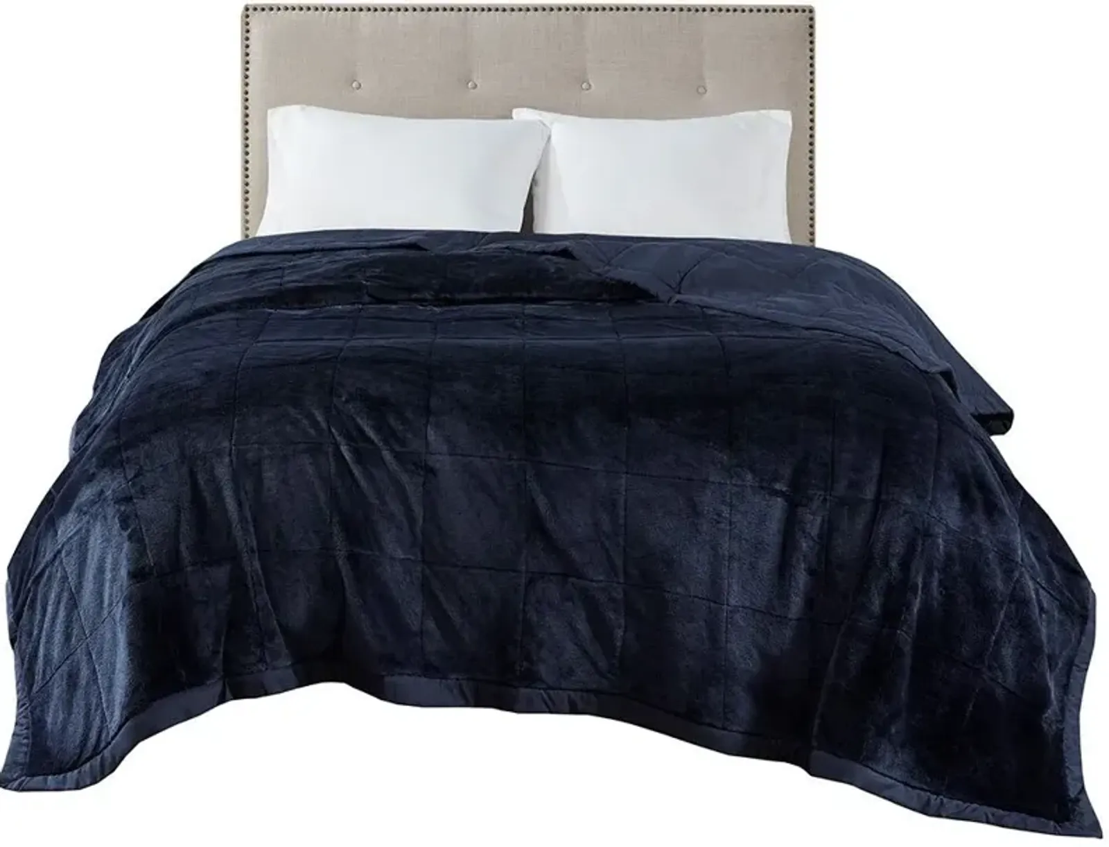 Olliix by Madison Park Navy Twin/Twin XL Coleman Reversible Down Alternative Blanket