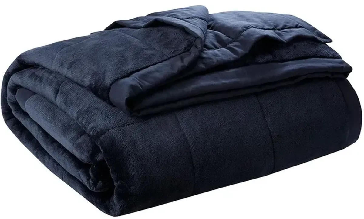 Olliix by Madison Park Navy Full/Queen Coleman Reversible Down Alternative Blanket