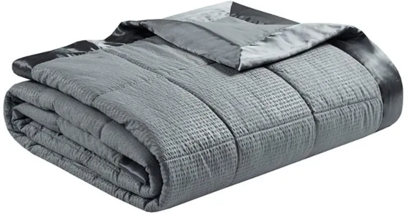 Olliix by Madison Park Cambria Charcoal King Premium Oversize Down Alternative Blanket with 3M Scotchgard