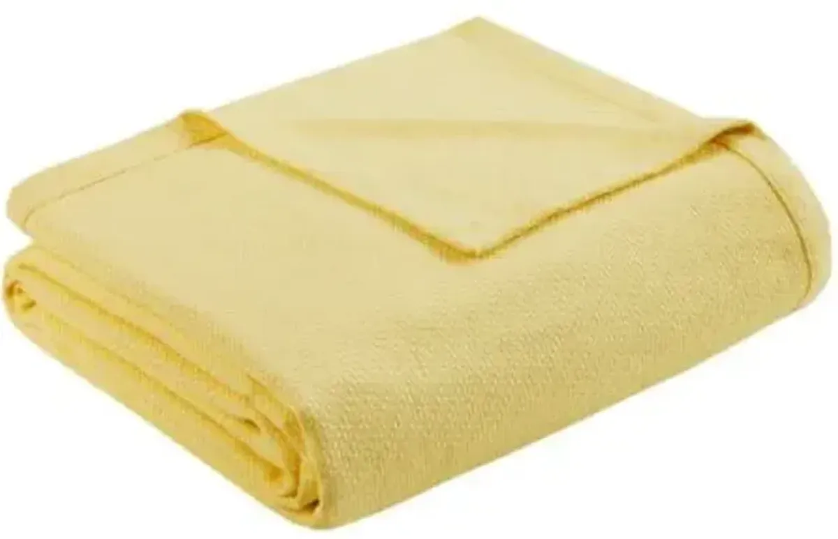 Olliix by Madison Park Liquid Cotton Yellow Twin Blanket