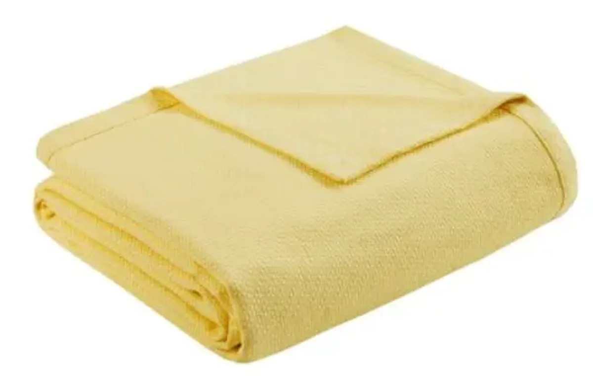 Olliix by Madison Park Liquid Cotton Yellow Twin Blanket