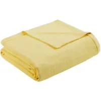 Olliix by Madison Park Liquid Cotton Yellow King Blanket
