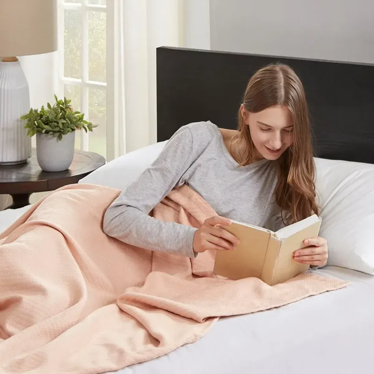 Olliix by Madison Park Liquid Cotton Blush Full/Queen Blanket