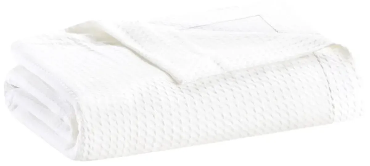 Olliix by Madison Park Egyptian Cotton White Full/Queen 100% Certified Egyptian Cotton Blanket