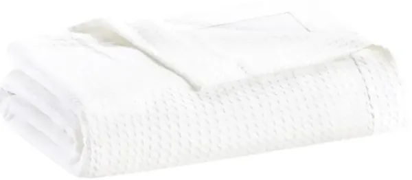 Olliix by Madison Park Egyptian Cotton White Full/Queen 100% Certified Egyptian Cotton Blanket