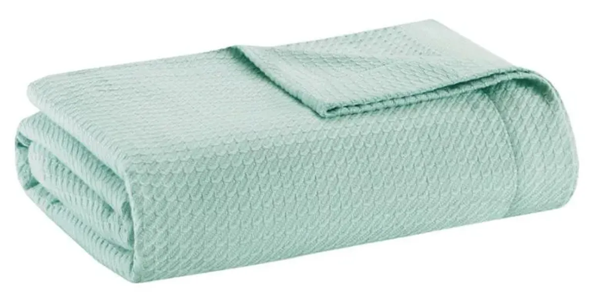 Olliix by Madison Park Egyptian Cotton Seafoam Twin Blanket