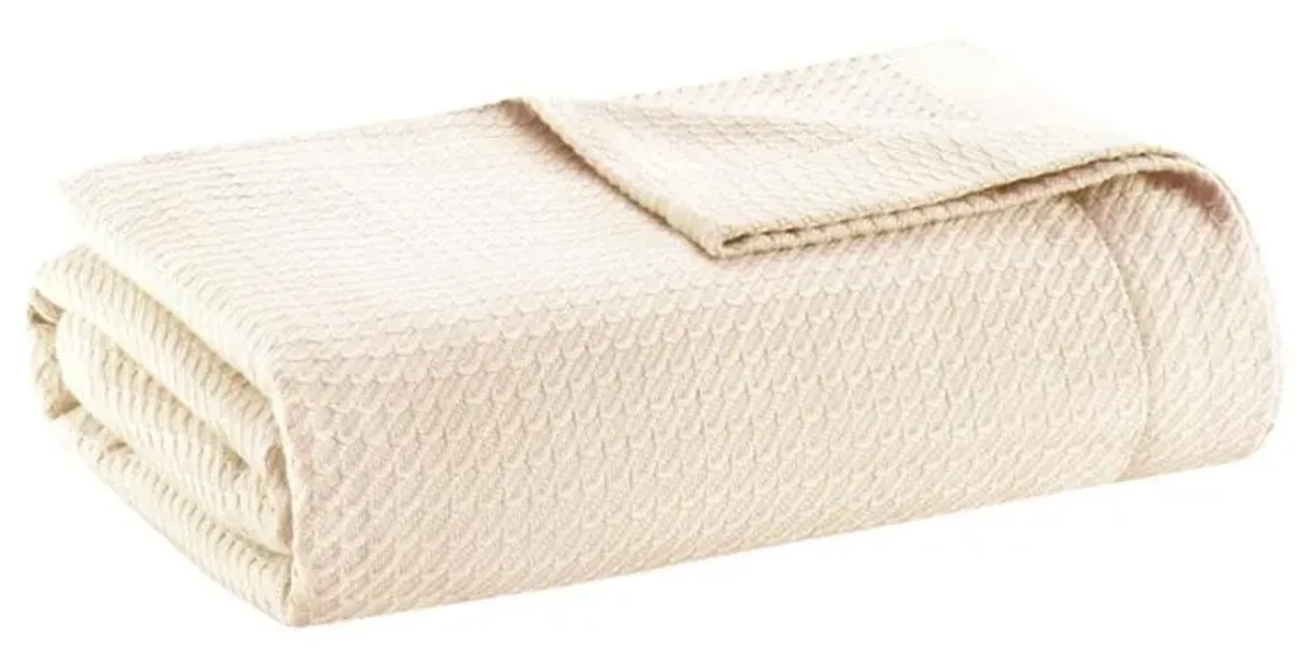 Olliix by Madison Park Egyptian Cotton Ivory Twin Blanket