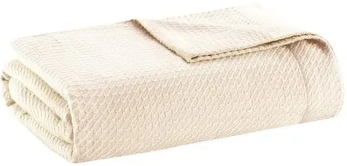 Olliix by Madison Park 100% Certified Egyptian Cotton Ivory Full/Queen Blanket