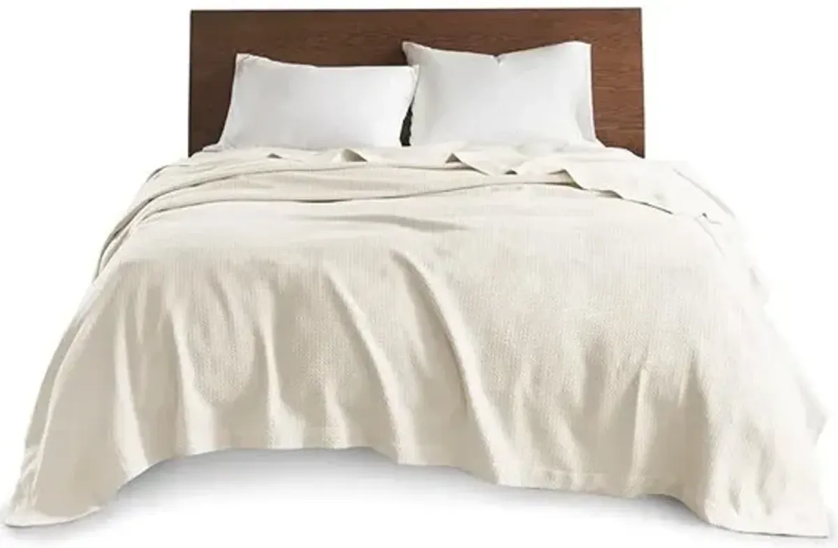 Olliix by Madison Park 100% Certified Egyptian Cotton Ivory King Blanket