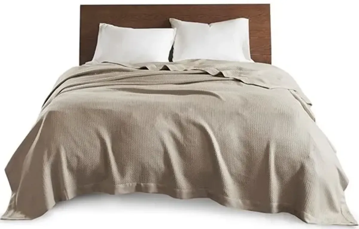 Olliix by Madison Park 100% Certified Egyptian Cotton Khaki King Blanket
