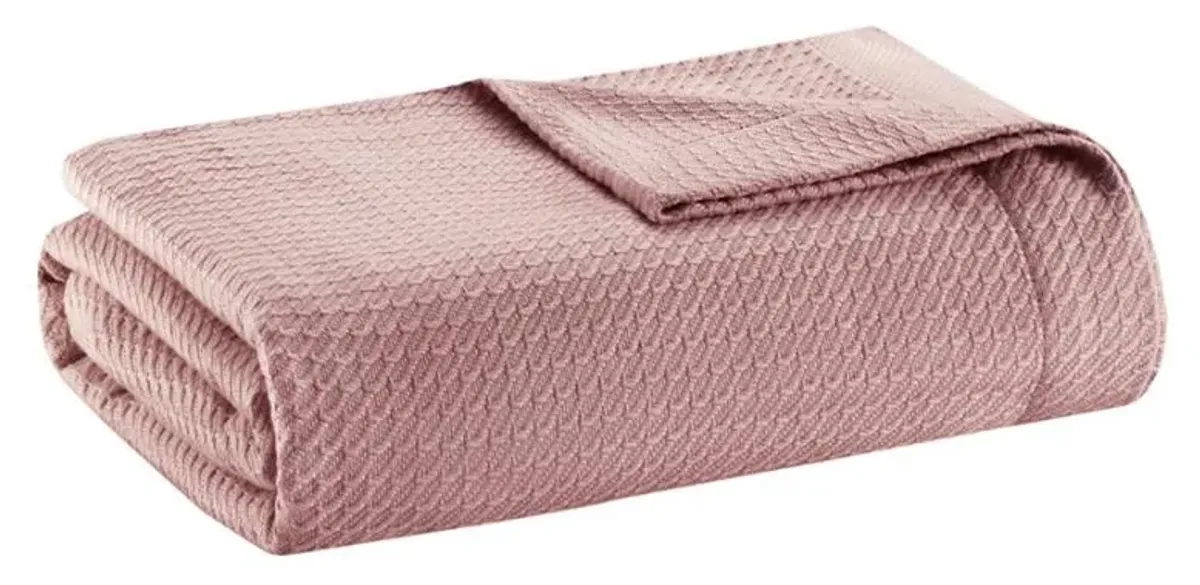 Olliix by Madison Park Egyptian Cotton Rose Twin Blanket