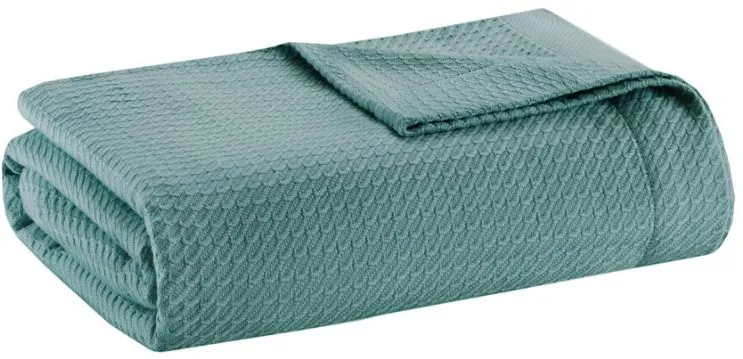 Olliix by Madison Park Egyptian Cotton Teal Twin Blanket