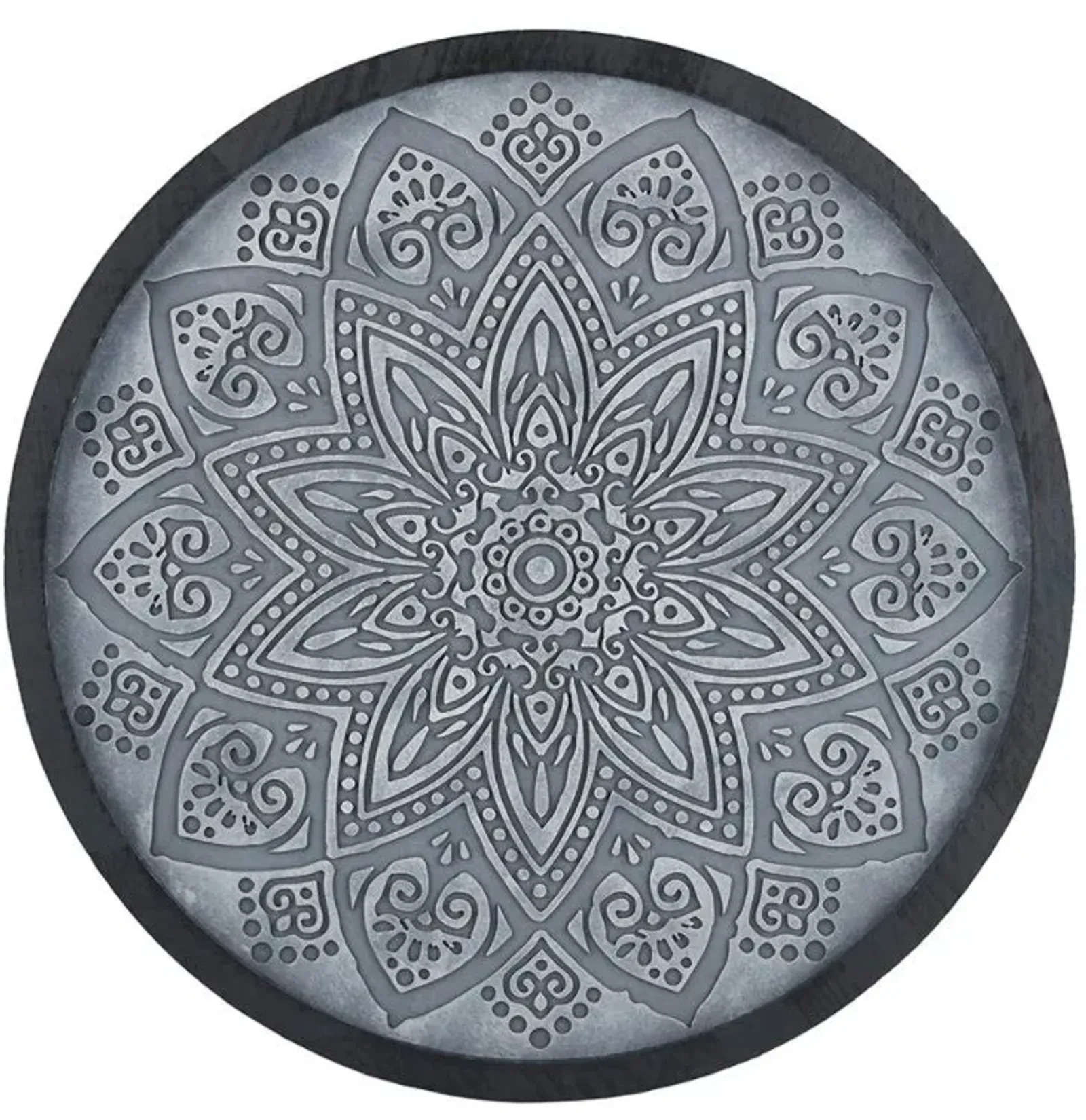 Olliix by Madison Park Grey Medallion Grey Carved Wall Panel