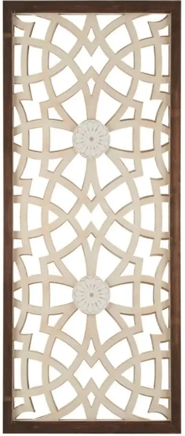 Olliix by Madison Park Damask Wood Panel Wood Carved Wall Panel