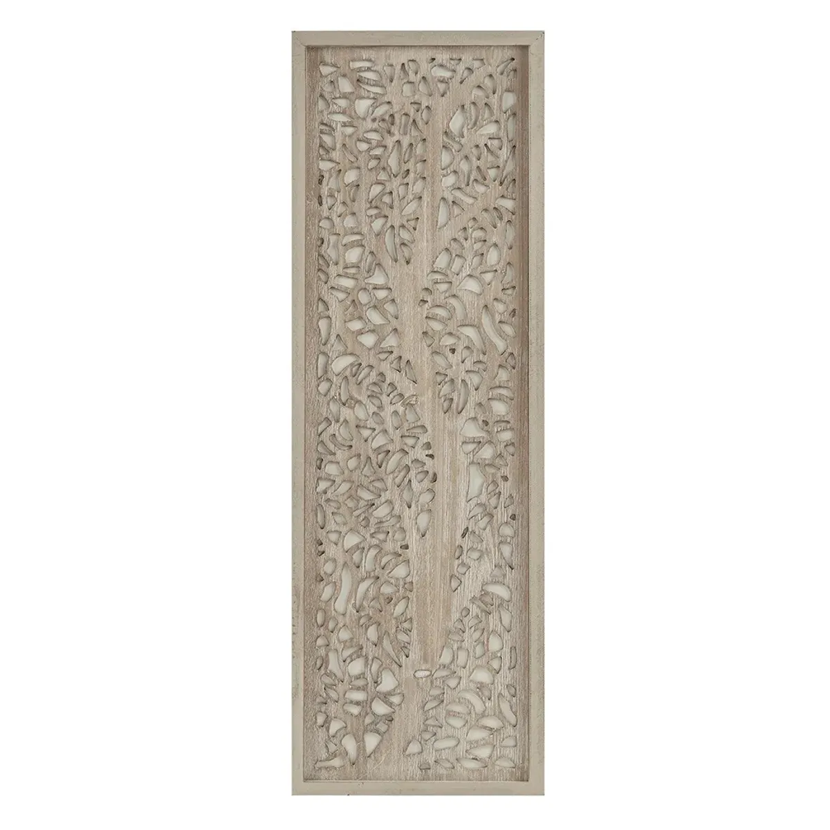 Olliix by Madison Park Laurel Branches Natural Carved Wood Panel Wall Decor