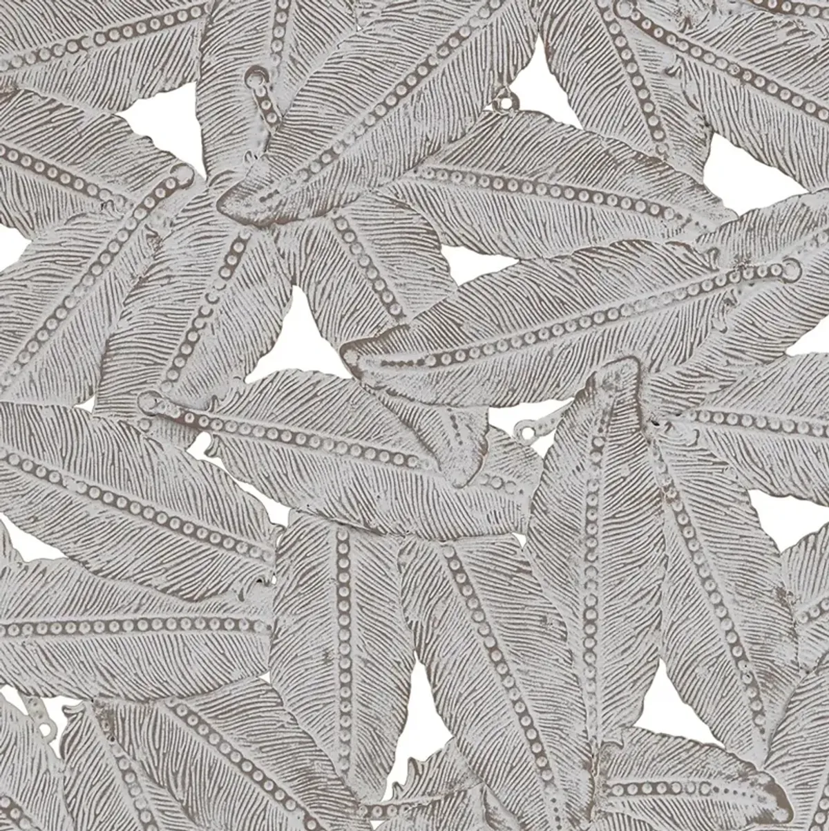 Olliix by Madison Park Rossi 3 Pieces Grey Feather Painted Iron Round Wall Décor Set