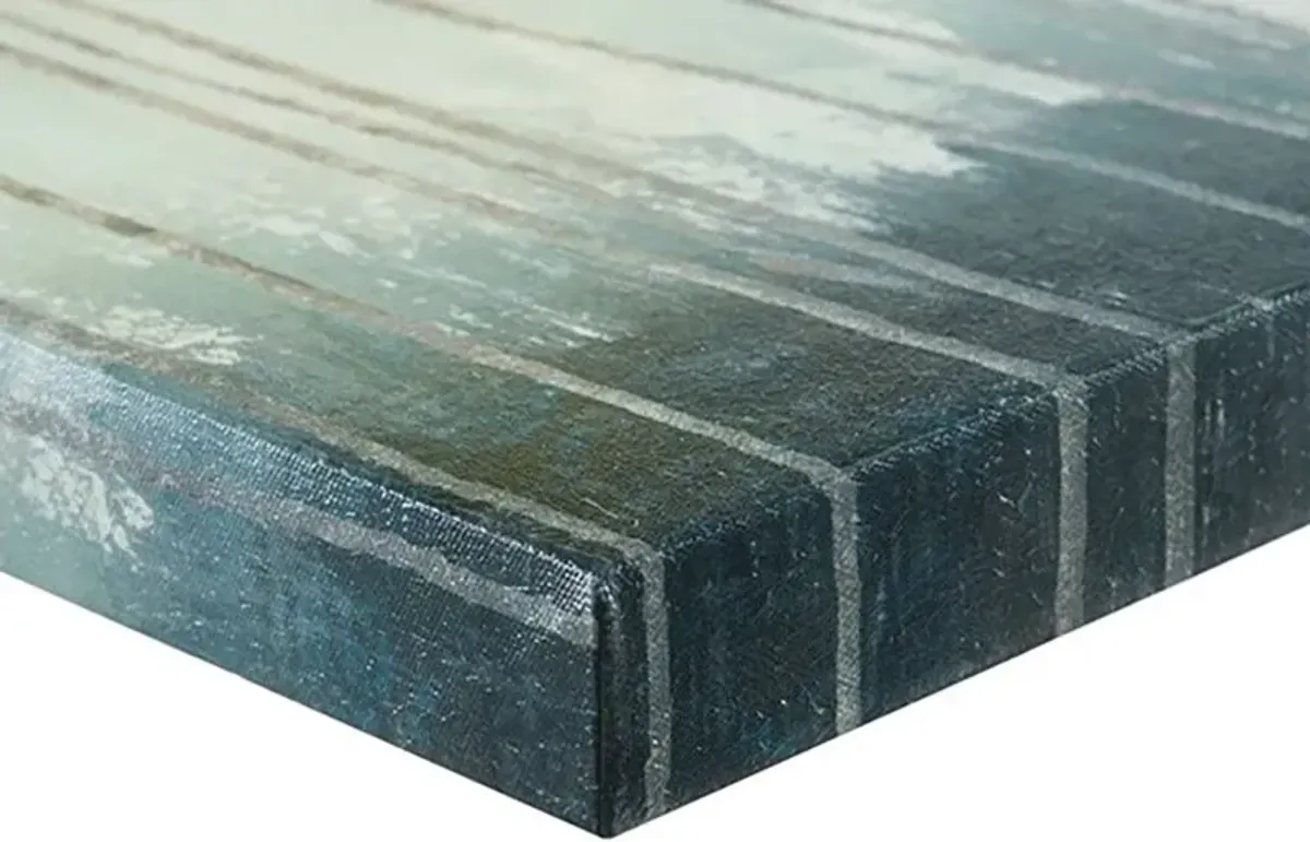 Olliix by Madison Park Teal Set f 3 Midnight Forest Gel Coat Canvas with Gold Foil Embellishment