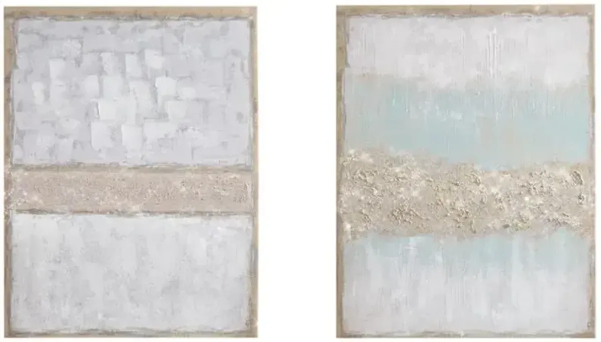 Olliix by Madison Park Radiant Flatland 2 Piece Multicolor Glitter Canvas Art Hand Embellished Set