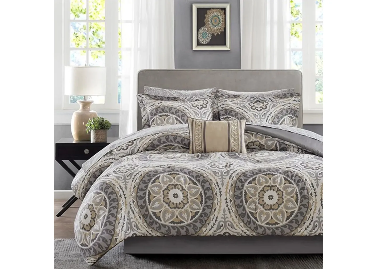 Olliix by Madison Park Essentials Taupe Twin Serenity Complete Comforter and Cotton Sheet Set