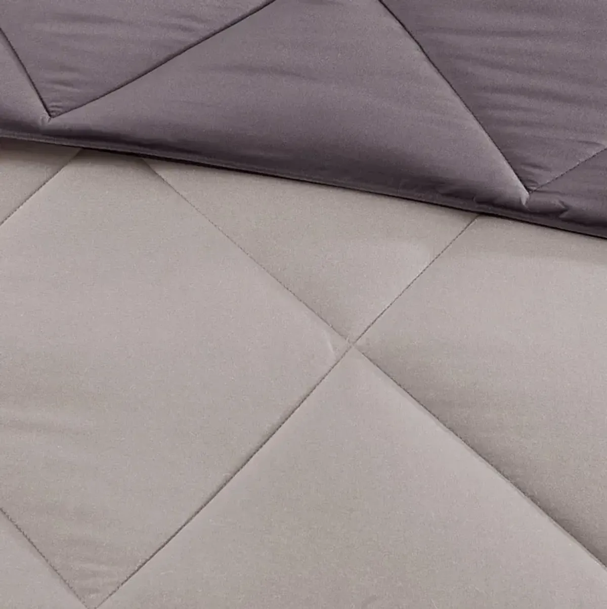 Olliix by Madison Park Essentials Larkspur Charcoal and Grey Twin/Twin XL 3M Scotchgard Reversible Down Alternative Comforter Set