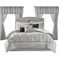 Olliix by Madison Park Essentials 24 Pieces Grey California King Joella Room in a Bag Set