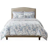 Olliix by Madison Park Essentials Blue King Sofia Reversible Complete Bedding Set