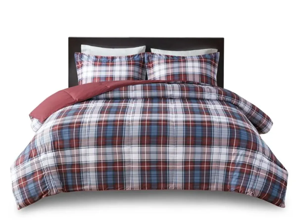 Olliix by Madison Park Essentials Parkston Red Twin/Twin XL 3M Scotchgard Down Alternative All Season Comforter Set