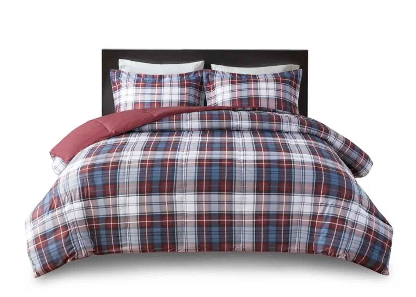 Olliix by Madison Park Essentials Parkston Red Full/Queen 3M Scotchgard Down Alternative All Season Comforter Set