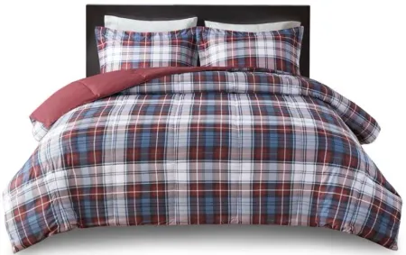 Olliix by Madison Park Essentials Parkston Red Full/Queen 3M Scotchgard Down Alternative All Season Comforter Set