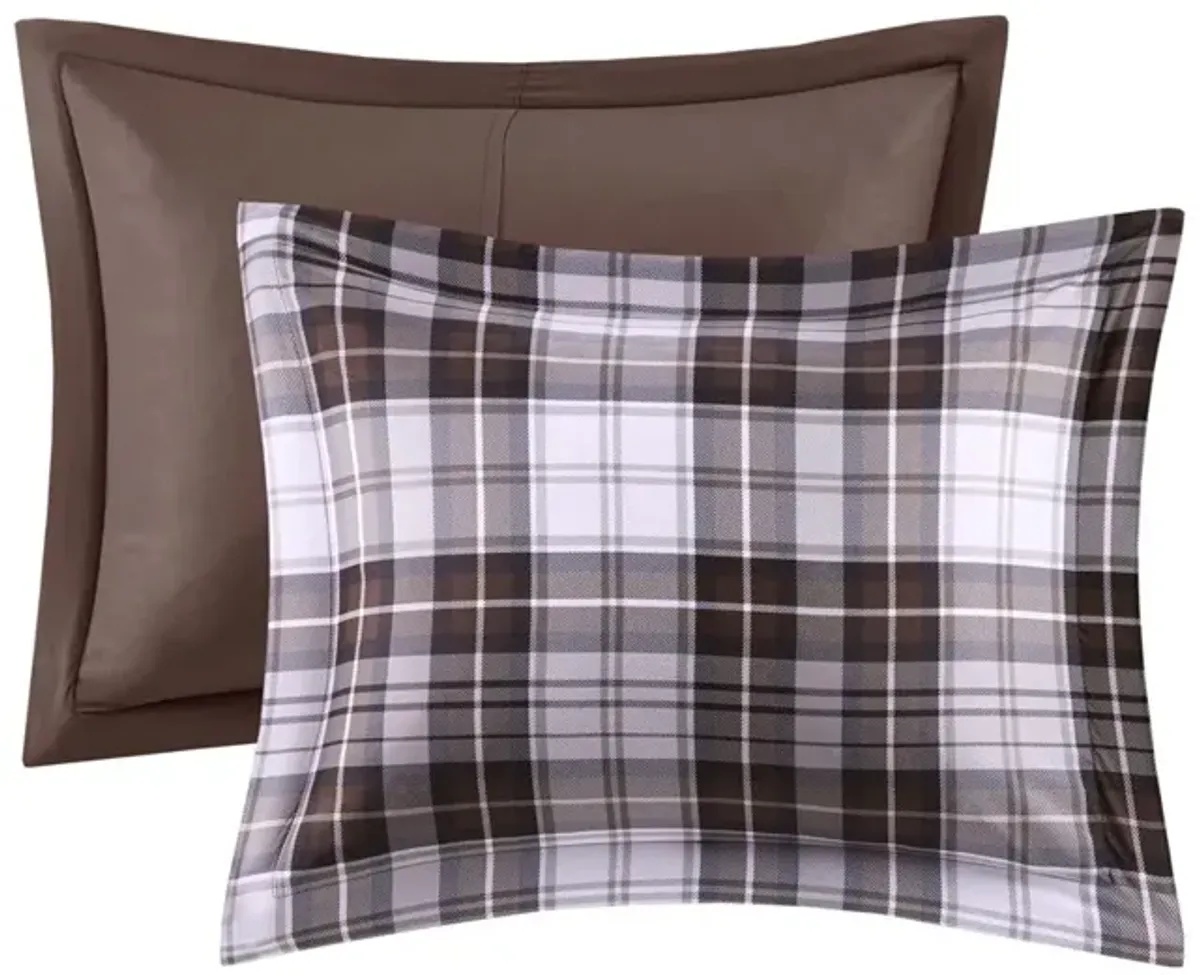 Olliix by Madison Park Essentials Parkston Brown Full/Queen 3M Scotchgard Down Alternative All Season Comforter Set