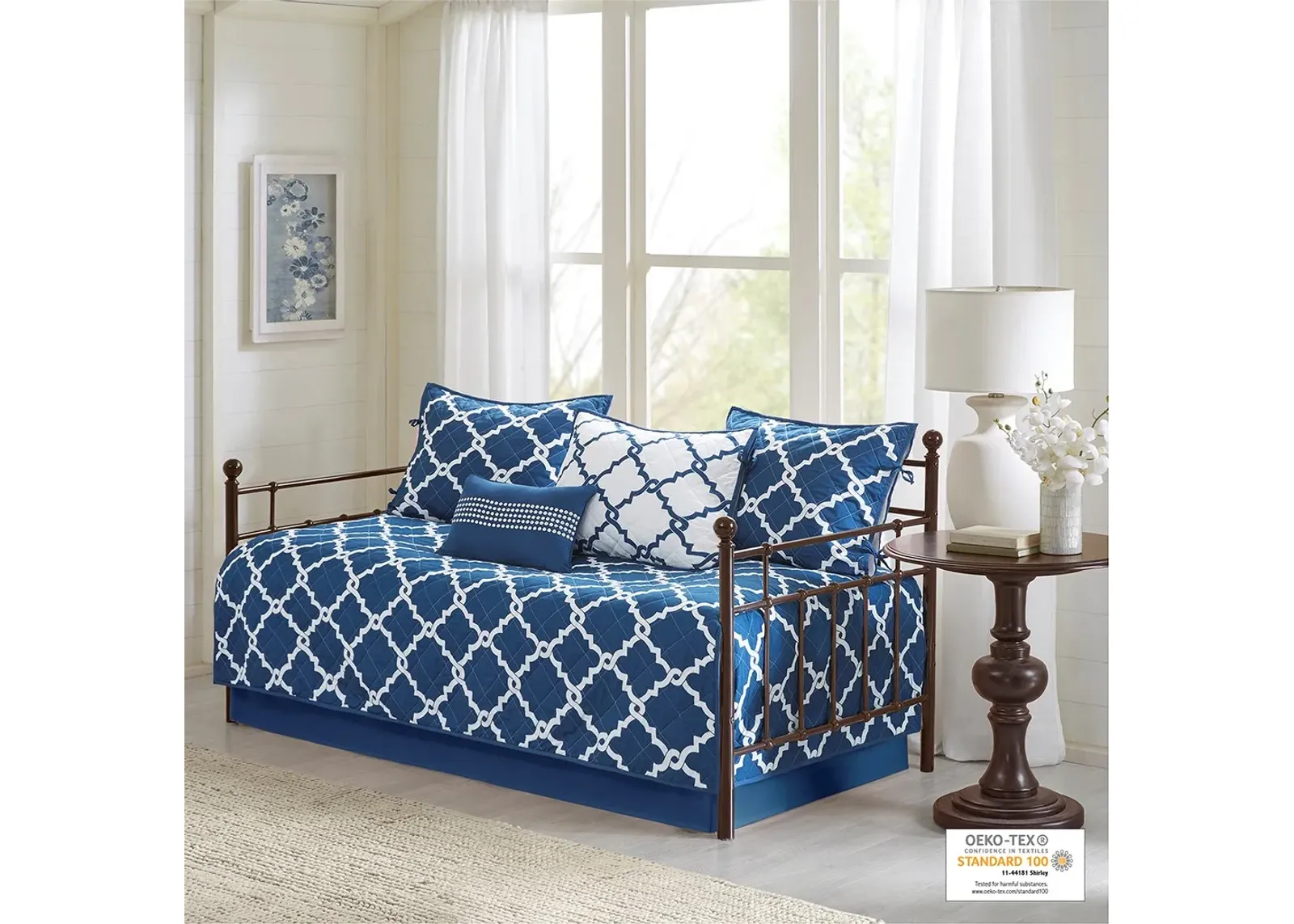 Olliix by Madison Park 6 Piece Navy Merritt Reversible Daybed Set