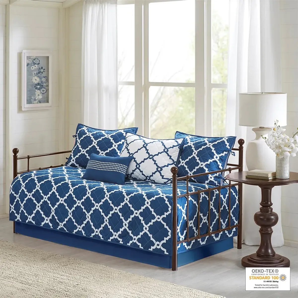 Olliix by Madison Park 6 Piece Navy Merritt Reversible Daybed Set