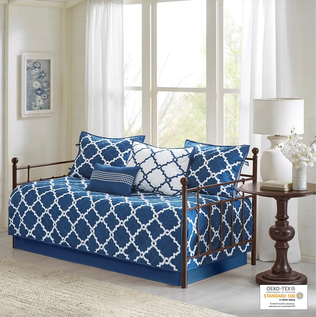 Olliix by Madison Park 6 Piece Navy Merritt Reversible Daybed Set