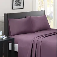 Olliix by Madison Park Essentials Purple California King Micro Splendor Ultra Soft Wrinkle Free Microfiber Sheet Set